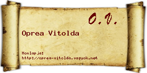 Oprea Vitolda névjegykártya